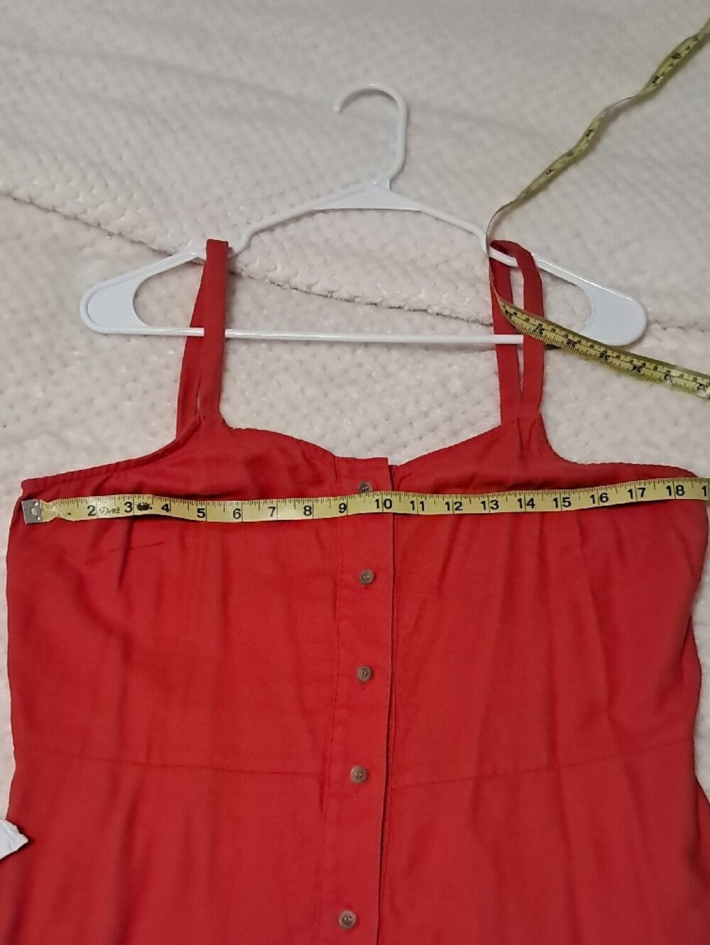 Button-Front Red Sundress - Picture 3 of 4